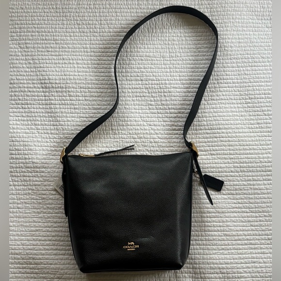 NWT Coach Black Leather Val Duffle Bag - Picture 2 of 14